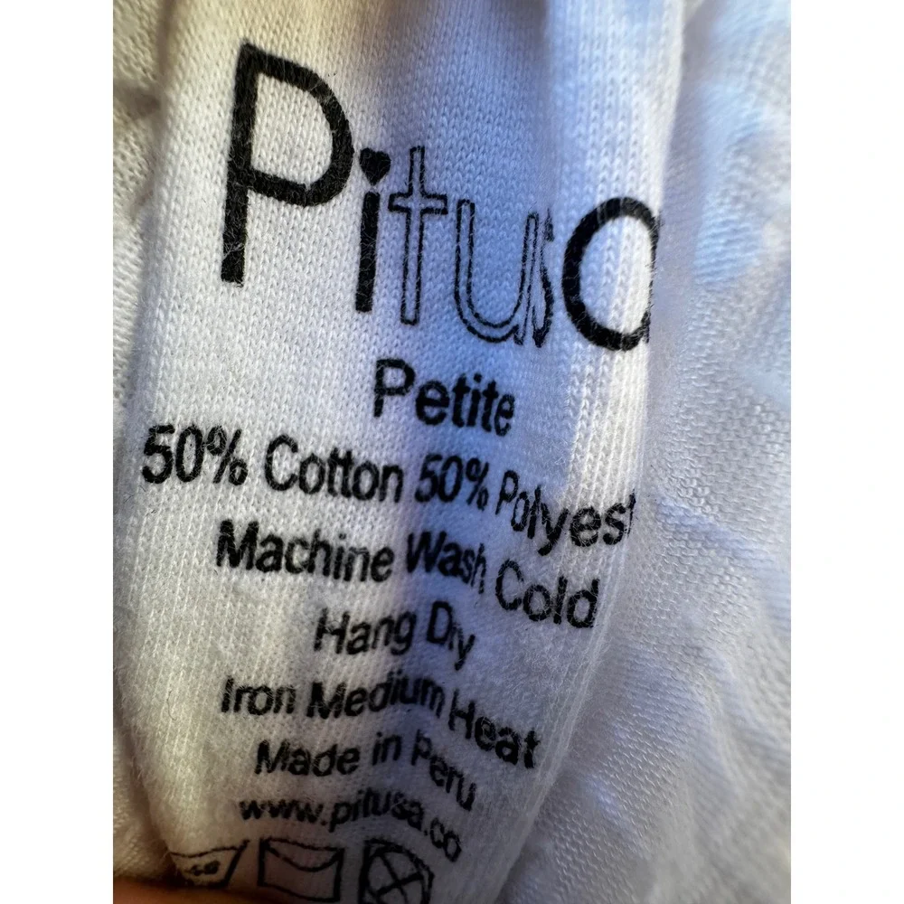 Pitusa White Pom Pom Kaftan Maxi Dress Cover Up Beach Petite One Size Peru